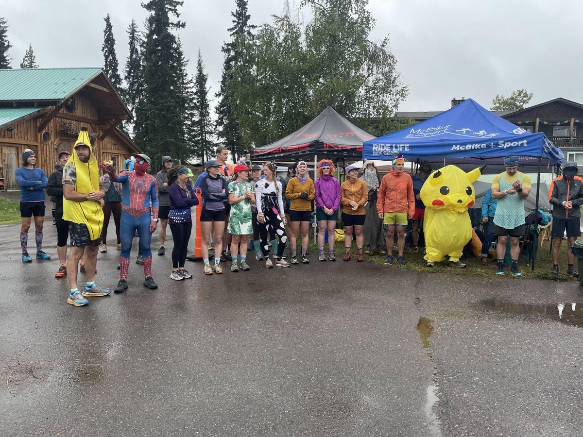 Costumed runners at start