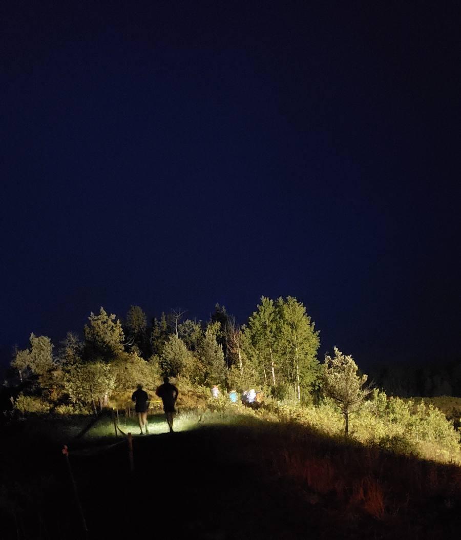 Night running with headlamps